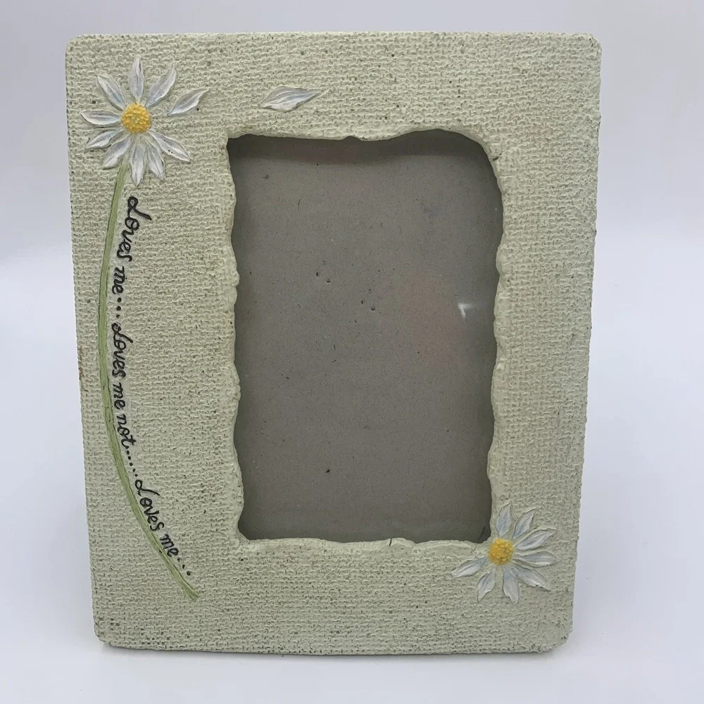 Decorel Photo Frame Ceramic Cream Color Daisies 